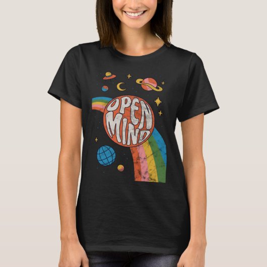 Groovy 70s Retro Hippie Vibes Rainbow T-shirt (Voorkant)