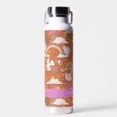 Groovy 70s Retro Hippie Vrede Oranje Boheemse Waterfles (Voorkant)