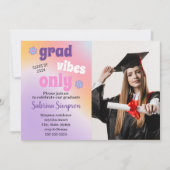 Groovy 70's Retro Schattigee Foto Afstuderen Uitno Kaart (Voorkant)