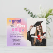 Groovy 70's Retro Schattigee Foto Afstuderen Uitno Kaart (Staand voorkant)