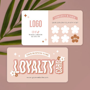 Groovy 70s Retro Trendy Logo Hair Beauty Salon Spa Klantenkaartje