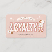 Groovy 70s Retro Trendy Logo Hair Beauty Salon Spa Klantenkaartje (Voorkant)