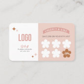 Groovy 70s Retro Trendy Logo Hair Beauty Salon Spa Klantenkaartje (Achterkant)