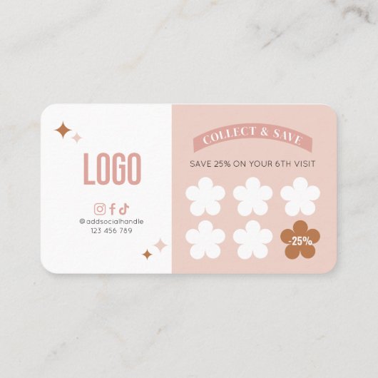 Groovy 70s Retro Trendy Logo Hair Beauty Salon Spa Klantenkaartje (Achterkant)