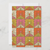 Groovy 70s  roze groene flora bat Mitzvah Kaart (Achterkant)