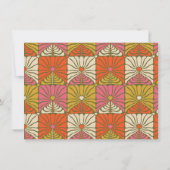 Groovy 70s  Roze Oranje Floral Aangepast Bedankkaart (Achterkant)