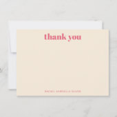 Groovy 70s  Roze Oranje Floral Aangepast Bedankkaart (Voorkant)