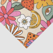 Groovy 70's, Sinaasappel, Roze, & Groene Bloemen Tissuepapier (Detail)