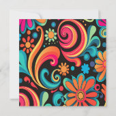 groovy 70's stijl vol leven  bedankkaart (Achterkant)