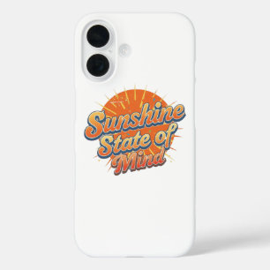 Groovy 70s stijl zomer zonsondergang iPhone 16 hoesje