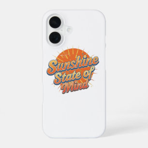 Groovy 70s stijl zomer zonsondergang iPhone 16 hoesje
