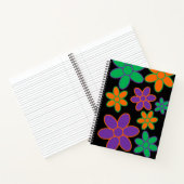 Groovy 70s Style Flower Spiral Notitieboek (Binnen)
