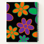 Groovy 70s Style Flower Spiral Notitieboek (Achterkant)