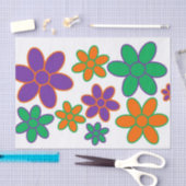Groovy 70s Style Flower Tissue Paper Tissuepapier (Craft)