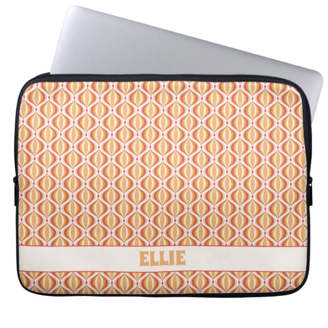 Groovy, 70s style patterned  laptop sleeve (Voorkant)