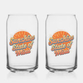 Groovy 70s Style Summer Sunset Blikvorm Glas (Voorkant)