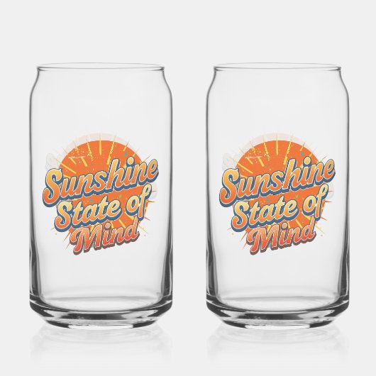 Groovy 70s Style Summer Sunset Blikvorm Glas (Voorkant)