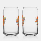 Groovy 70s Style Summer Sunset Blikvorm Glas (Links)