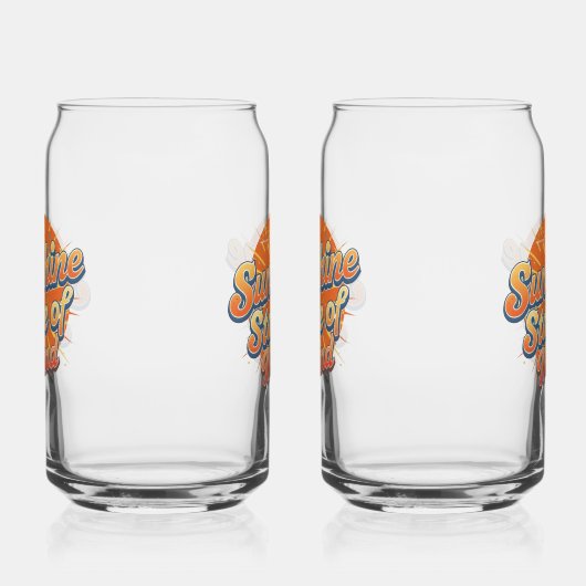 Groovy 70s Style Summer Sunset Blikvorm Glas (Links)