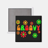 Groovy 70's T-Hemden en Gifts Magneet (Voorkant / Achterkant)