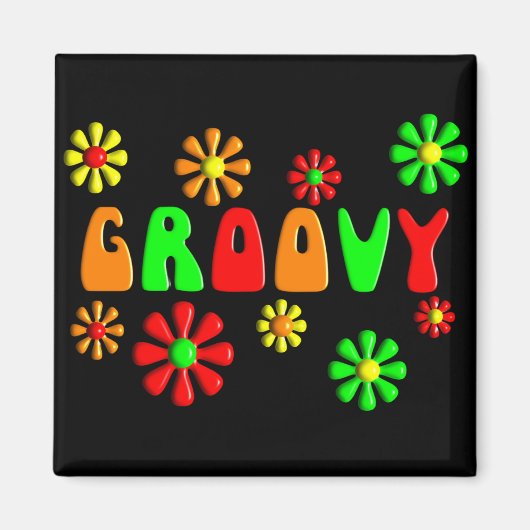 Groovy 70's T-Hemden en Gifts Magneet (Voorkant)