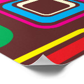 Groovy 70s Tegel Pattern Squares on Brown Poster (Hoek)