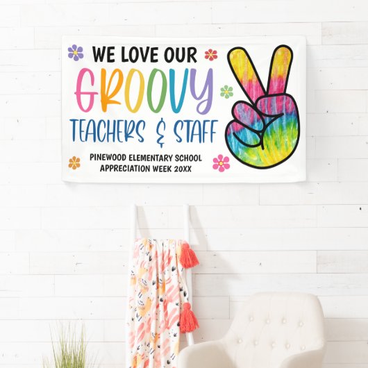 Groovy 70's Theme Teacher Appreciation Banner (Insitu)