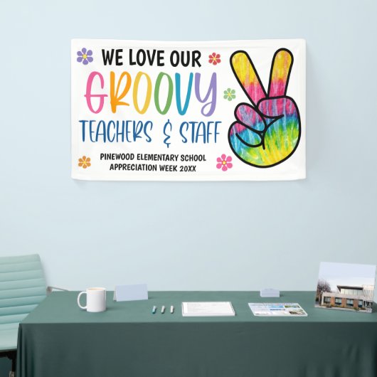 Groovy 70's Theme Teacher Appreciation Banner (Beurs)