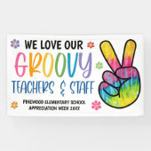 Groovy 70's Theme Teacher Appreciation Banner (Horizontaal)