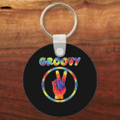 Groovy 70's tijdenkleurstof - T-shirt voor de Ret Sleutelhanger (Voorkant)