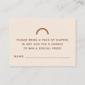 Groovy 70s Typografie Retro Rainbow Diaper Raffle Informatiekaartje (Achterkant)