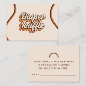 Groovy 70s Typografie Retro Rainbow Diaper Raffle Informatiekaartje (Voorkant / Achterkant)