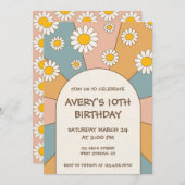 Groovy 70's Verjaardag Uitnodiging (Voorkant / Achterkant)