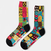 Groovy 70s Vibes Retro Patroon Sokken (Links)