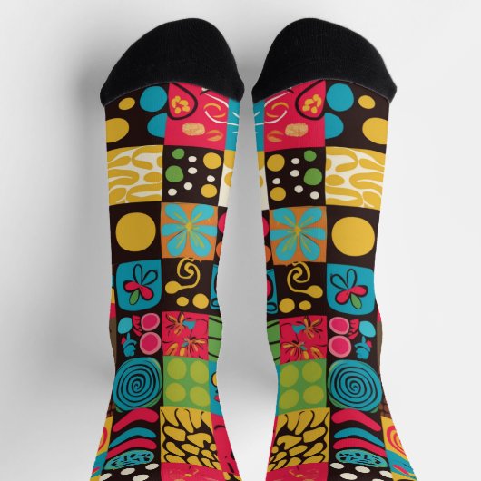 Groovy 70s Vibes Retro Patroon Sokken (Top)