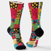 Groovy 70s Vibes Retro Patroon Sokken (Gebogen)