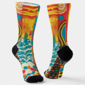Groovy 70s Vibes Retro Patroon Sokken (Gebogen)