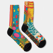 Groovy 70s Vibes Retro Patroon Sokken (Rechts)