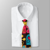 Groovy 70s Vibes Retro Patroon Stropdas (Gebonden)