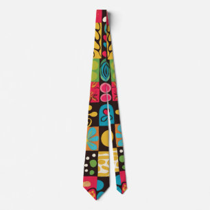 Groovy 70s Vibes Retro Patroon Stropdas