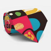 Groovy 70s Vibes Retro Patroon Stropdas (Opgerold)