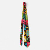 Groovy 70s Vibes Retro Patroon Stropdas (Achterkant)