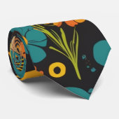 Groovy 70s Vibes Retro Patroon Stropdas (Opgerold)