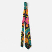 Groovy 70s Vibes Retro Patroon Stropdas (Achterkant)