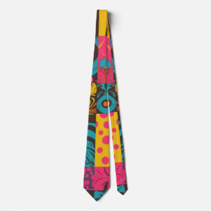 Groovy 70s Vibes Retro Patroon Stropdas