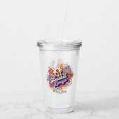 Groovy 70s vrijgezellenfeest Laatste Bachin' Boogi Acryl Drinkbeker (Achterkant)