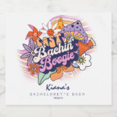 Groovy 70s vrijgezellinnenfeest laatste dolle boog sparkling wijnetiket (Enkel label)