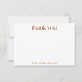 Groovy 70s Wavy Lines Brown Custom Vrijgezellenfee Bedankkaart (Voorkant)