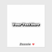 Groovy 70s Zwart Wit Aangepaste Tekst Slogan Sticker (Vel)