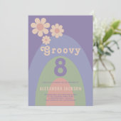 Groovy 8 Retro 8e verjaardagsfeestje Kaart (Staand voorkant)